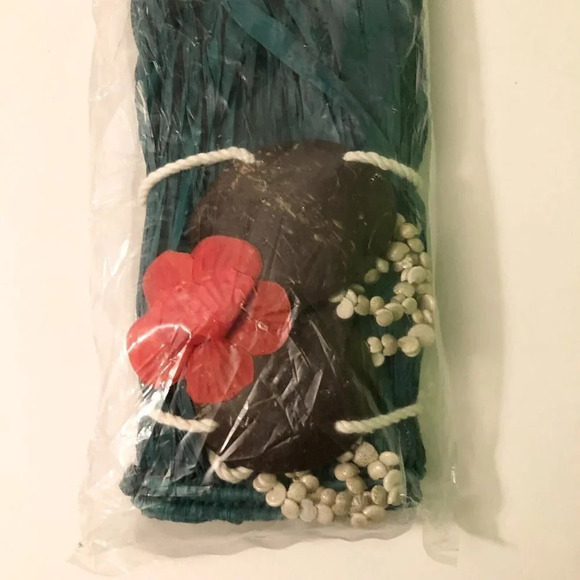 Hawaiin Hula Girl Costume With Raffia Skirt And Coconut Top Child Size Halloween - Picture 4 of 16